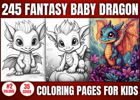 245 Fantasy Baby Dragon Coloring Pages