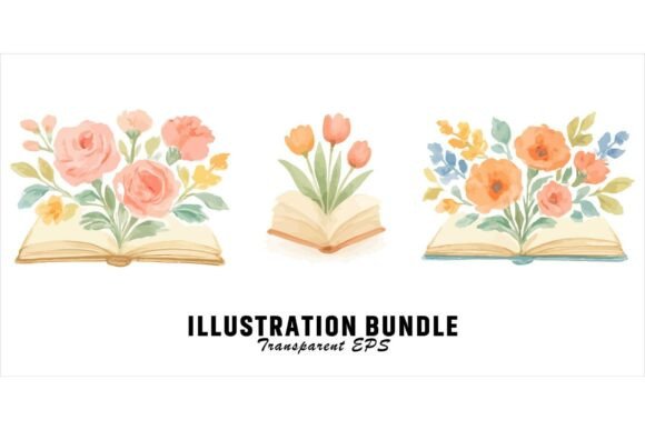 3 Cute Cartoon Flowers and Book SVG: A Versatile Resource for Creative Projects