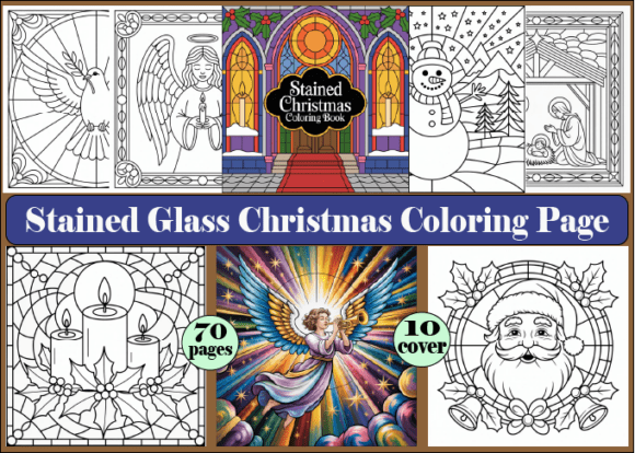 Bring the Magic of Christmas to Life with 70 Stained Glass Christmas Coloring Pages