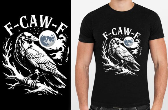 F-Caw-F Gothic Raven T-Shirt Design