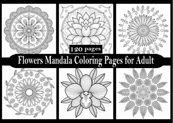 Flowers Mandala Coloring Pages for Adults