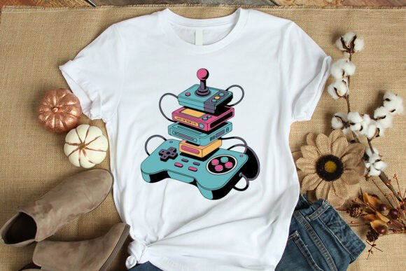 Gaming Controller T-Shirt Design - Vector