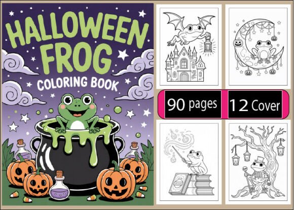 Halloween Frog Coloring Pages for Adults