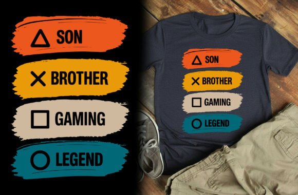 Son Brother Gaming Legend - Vector: A Versatile Design for Gamers and Creatives